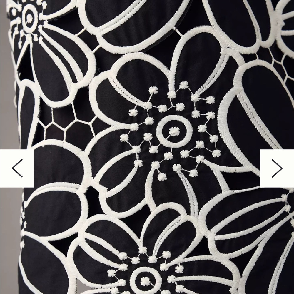 Anthropologie Black and White Floral Pencil Skirt - Picture 2 of 10